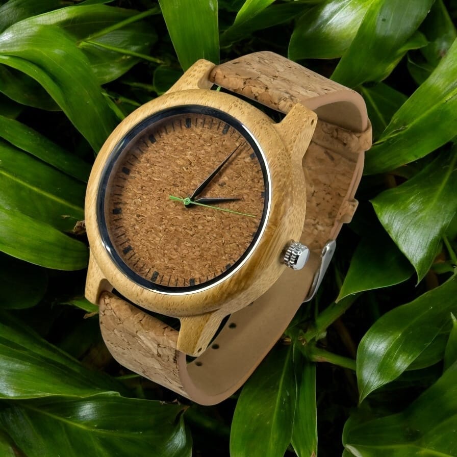 TimberWood EcoDrive  Bambus Auer mat Korkband  Armbanden.nl