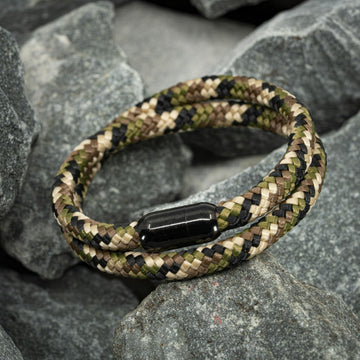 Zen armband zwart - Camouflage Militair touw