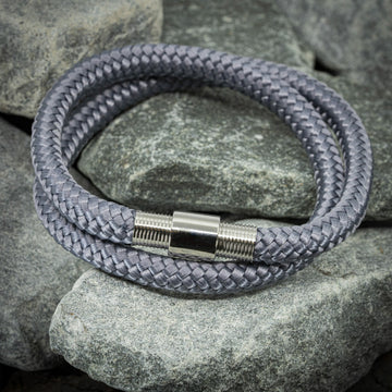 Shine armband - Grijs touw (zelf samenstellen)