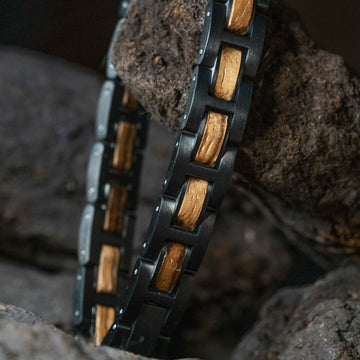 Matterhorn (Zebrano / Black) - Wooden bracelet