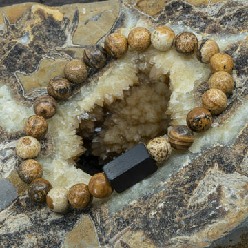 Beige Picture Jasper | 8mm Kralen Armband