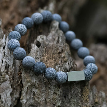Gebarsten blauwe Agaat - Kralen Armband