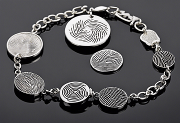 Fingerprint Jewelry in Silver: Bracelets with Fingerprint