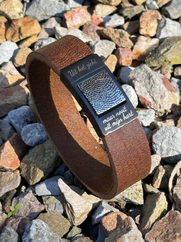 Pulseiras masculinas com gravação de impressões digitais: uma ideia de presente original.