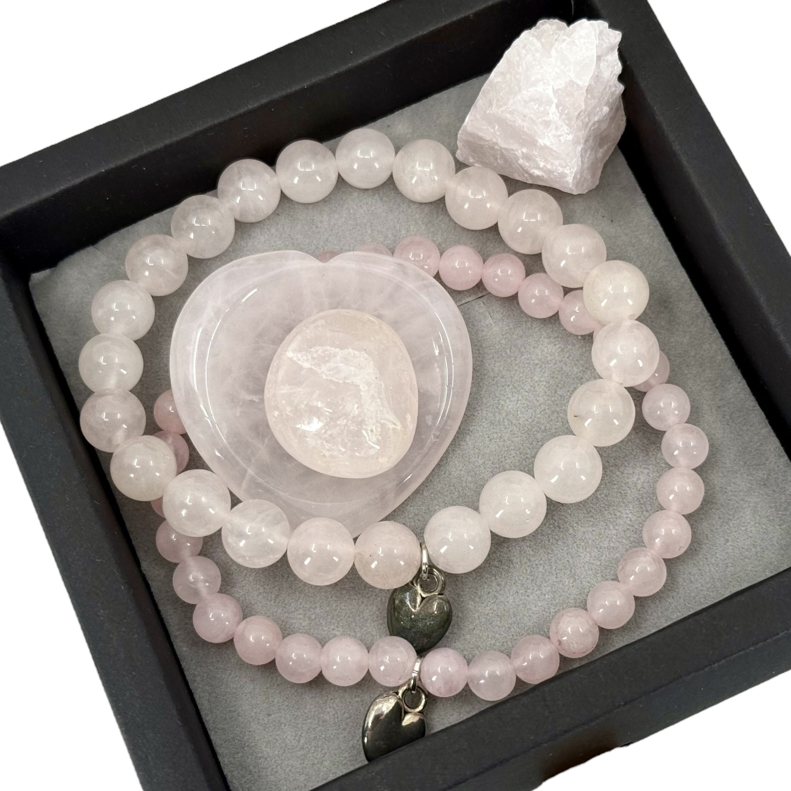 2 Rozenkwarts Armbanden Geschenkset