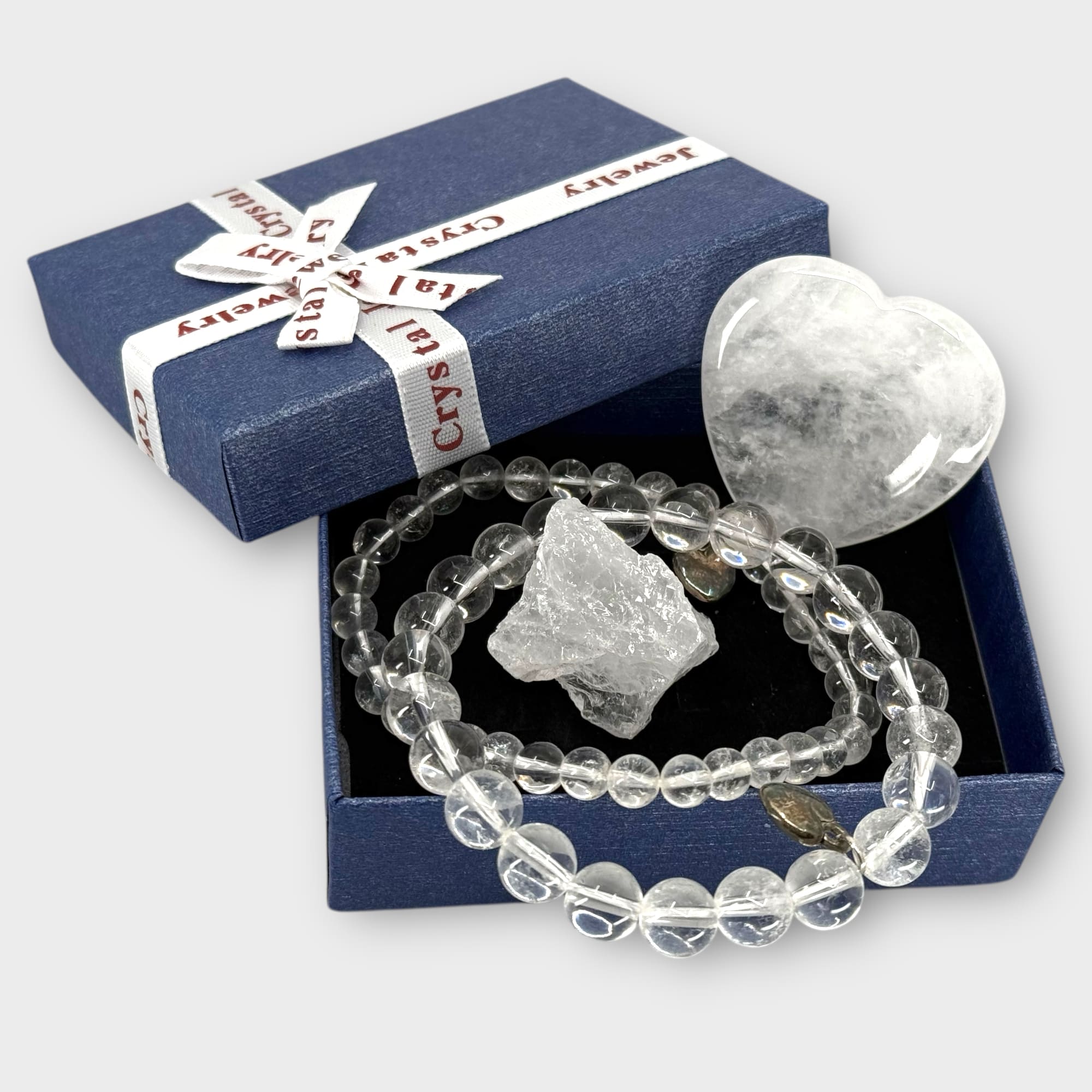 2 Bergkristal Armbanden en 2 Edelstenen Set + Cadeaudoosje