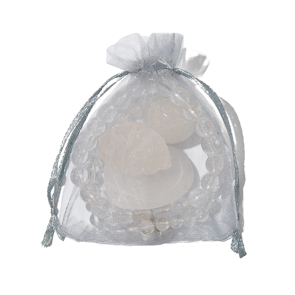 2 Bergkristal Armbanden en 2 Edelstenen Set + Cadeauzakje