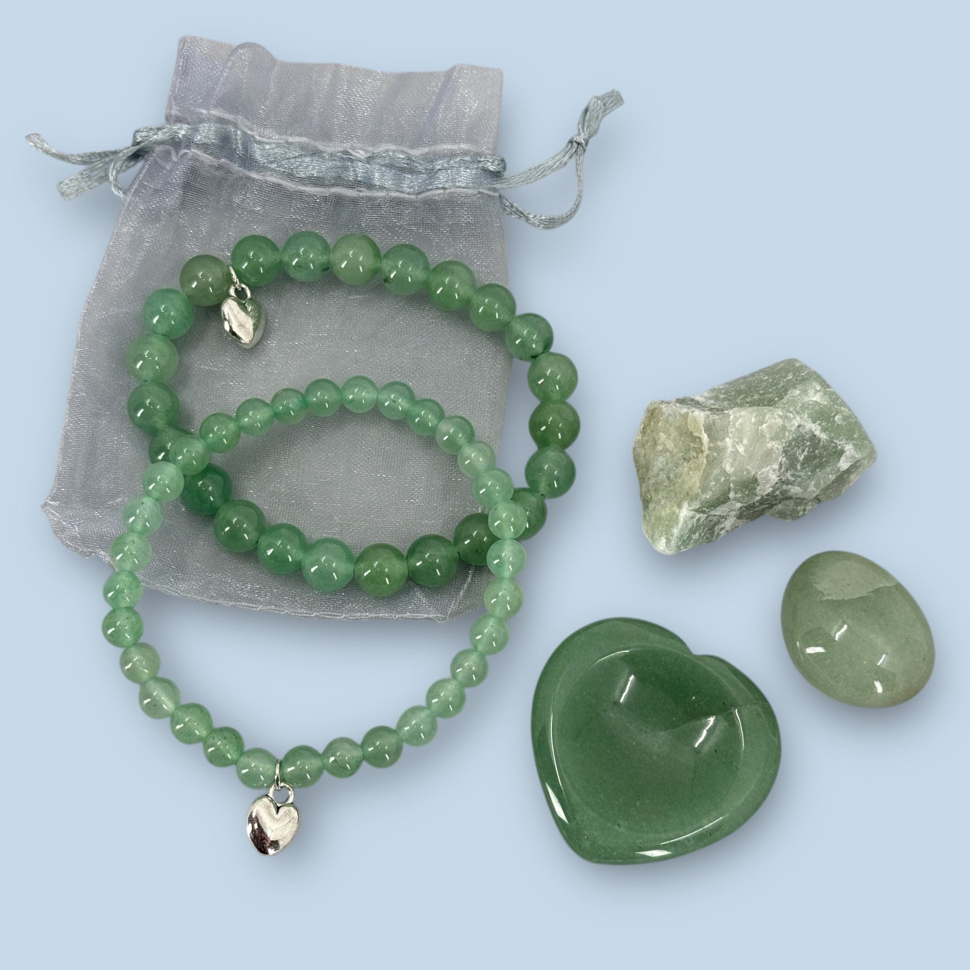 2 Groene Aventurijn Armbanden en 3 Edelstenen Set – Innerlijke Rust in een Cadeauzakje