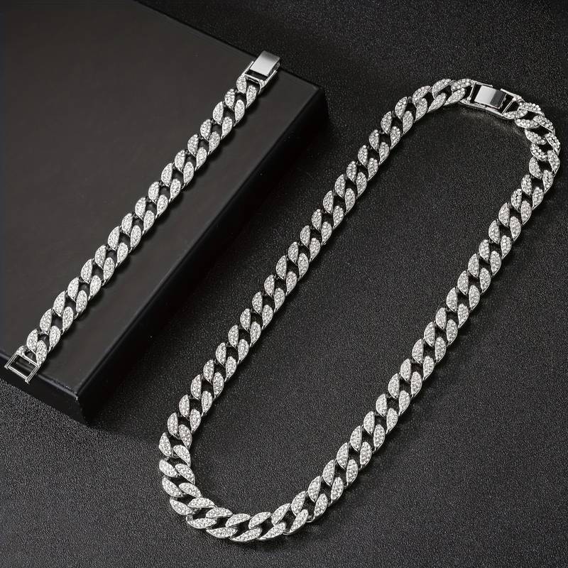 Cubaanse armband + ketting (combi): Eigen naam of initialen gravure