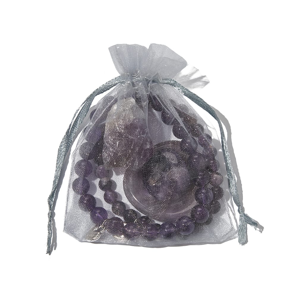 2 Amethist Armbanden & 3 Edelstenen Set in Luxe Cadeauverpakking