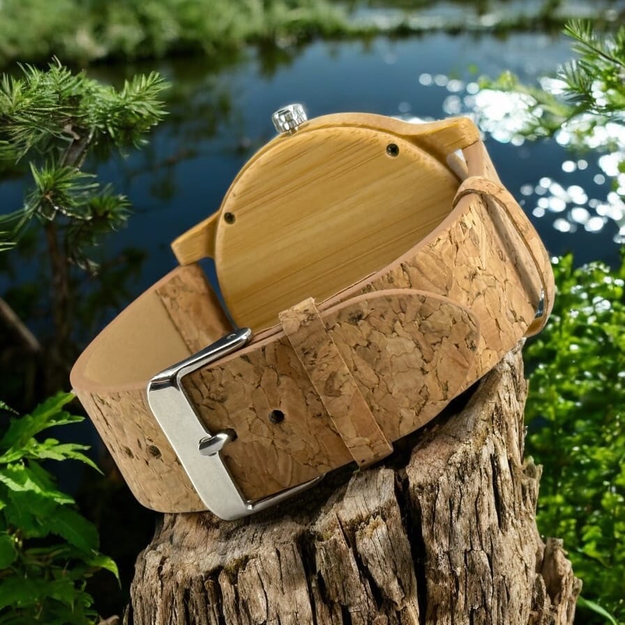 TimberWood EcoDrive™ – Bamboe horloge met Kurkband