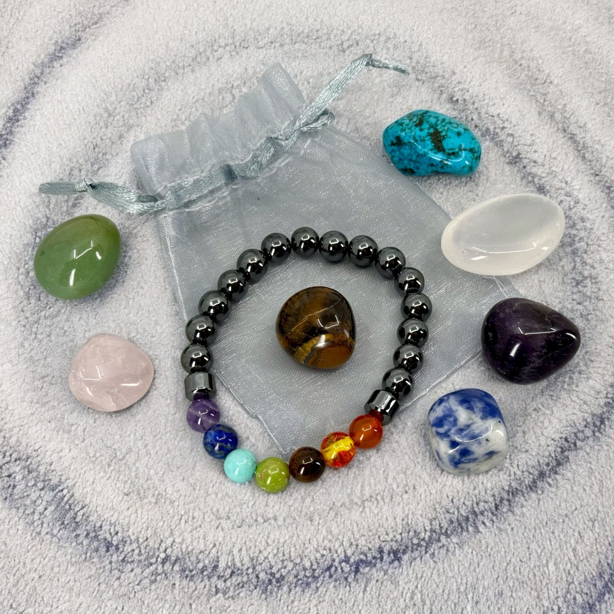 Chakra Armband met Hematiet & 7 Edelstenen Set