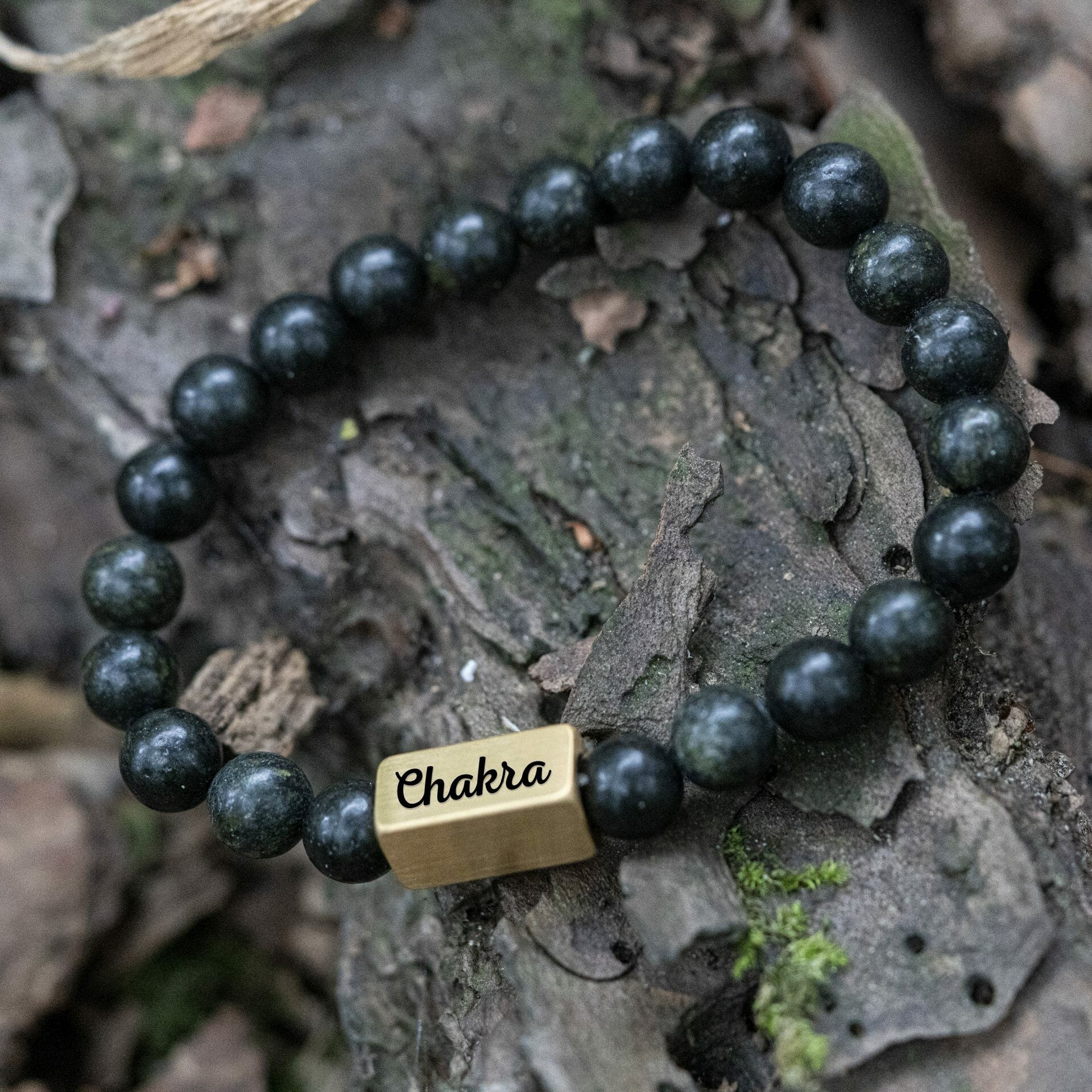 Donker Groene Serpentine - Chakra Kralen armband