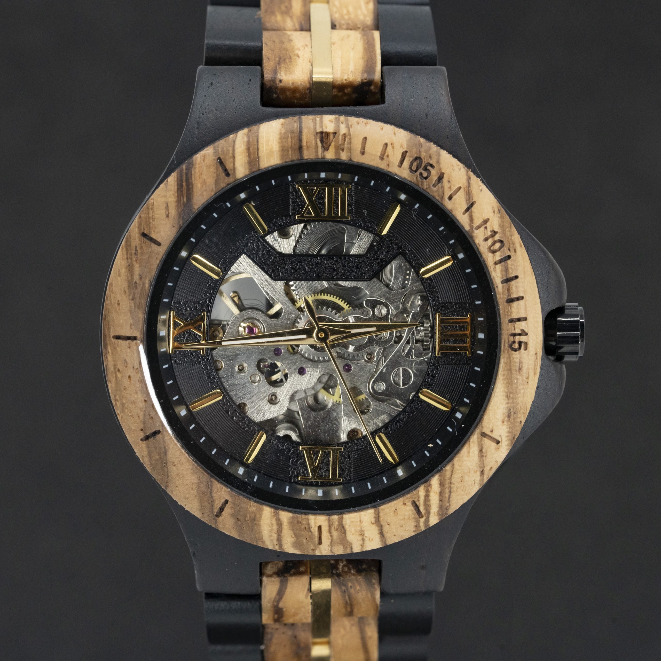 G6 TimberWood – Automatisch houten horloge (Skeleton)