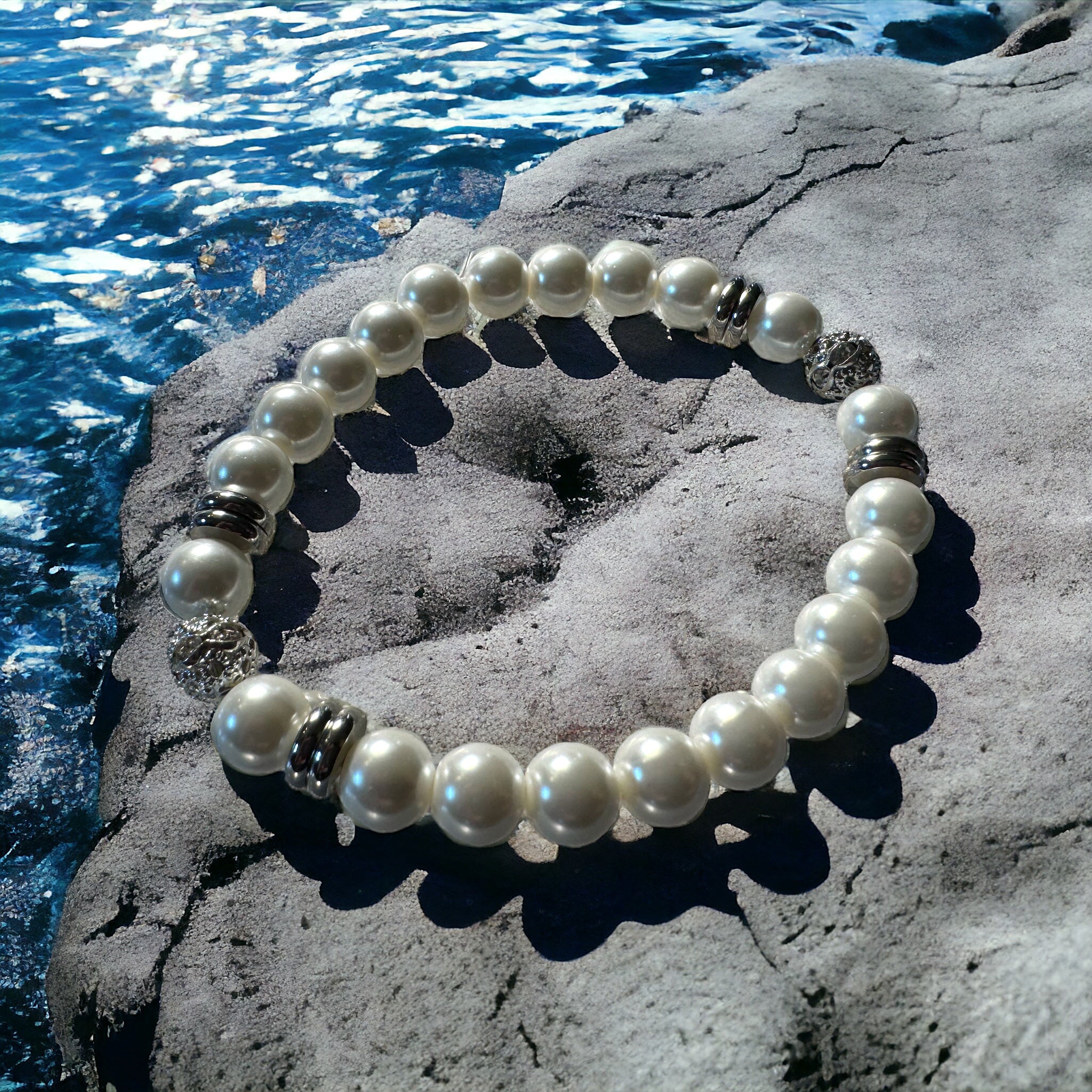 Witte Schelp 🐚 parels Dames armband | 8mm kralen