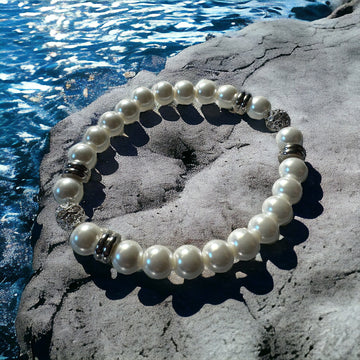 Witte Schelp 🐚 parels Dames armband | 8mm kralen