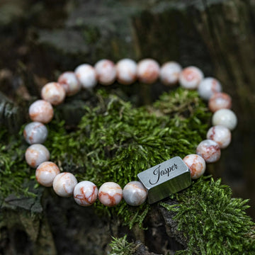 Roze Jasper Netstone - 8mm Kralen Armband