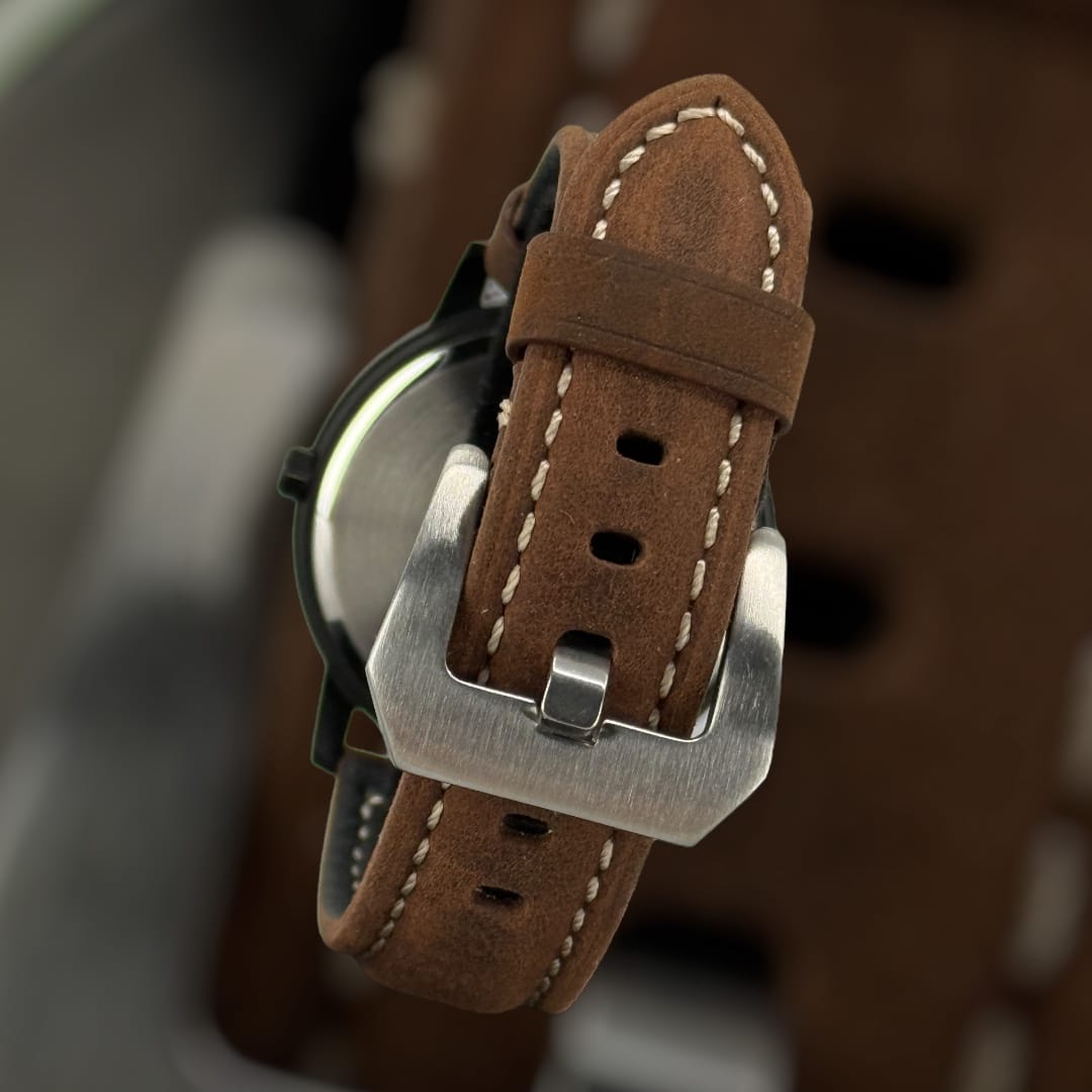 Limited Edition: TimberWood Orbit™ – Magnetisch Unisex Leren Horloge