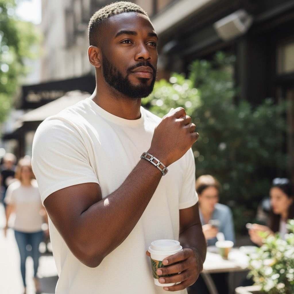 Mount Everest (Sandelhout + RVS) - Houten armband