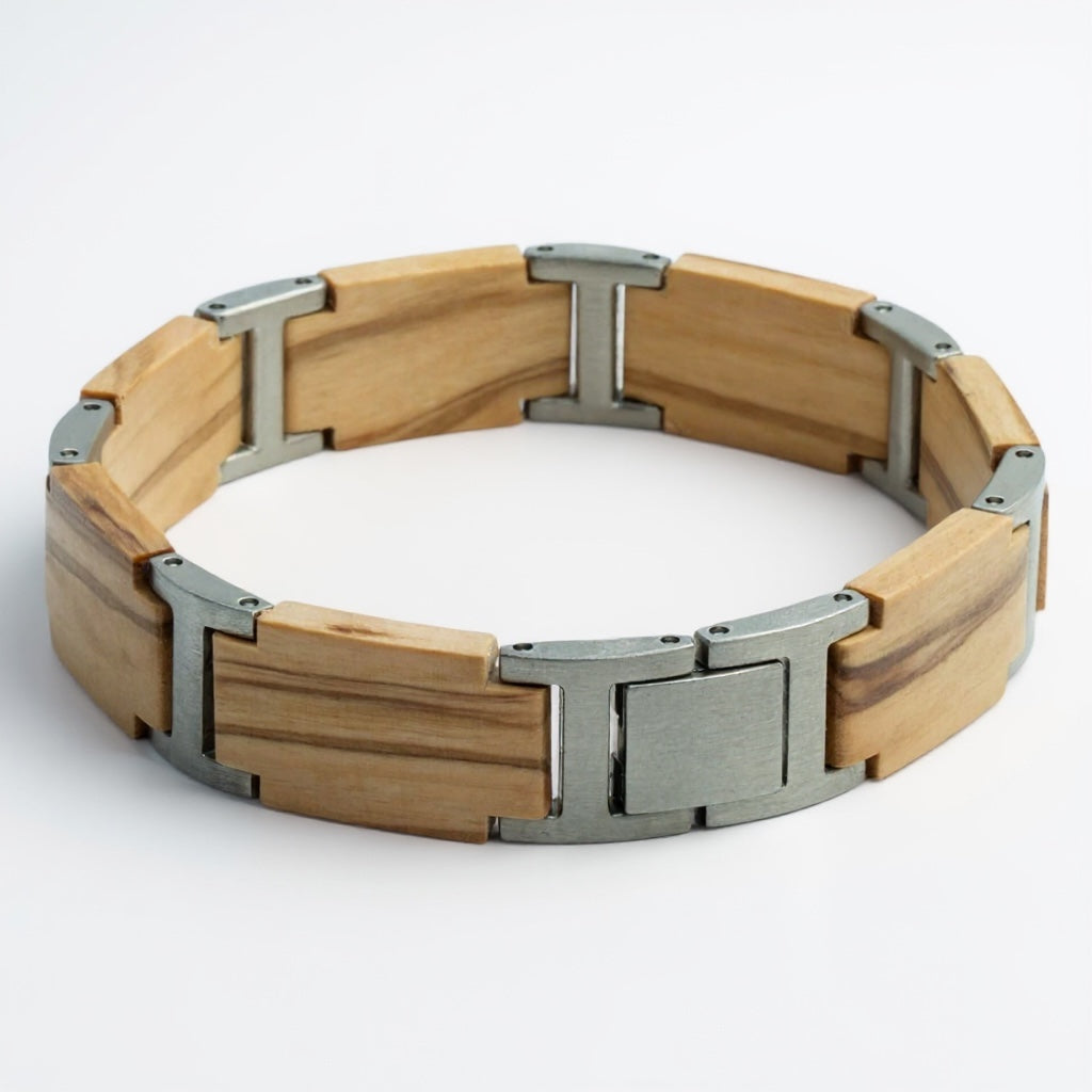 Mount Fuji – Olijf Hardhout Armband met houtgravure