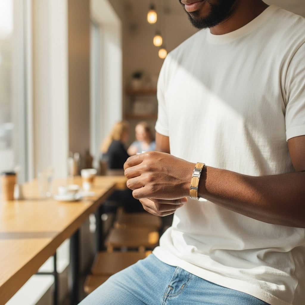 Mount Fuji – Olijf Hardhout Armband met houtgravure