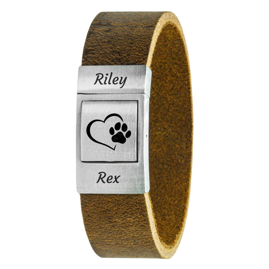 Eigen tekst en symbool Armband Gevlochten leer