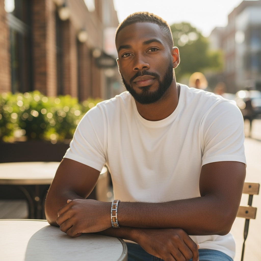 RVS Houten armband – Grand Canyon