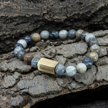 Saturnus - Picasso Jaspis kralen armband
