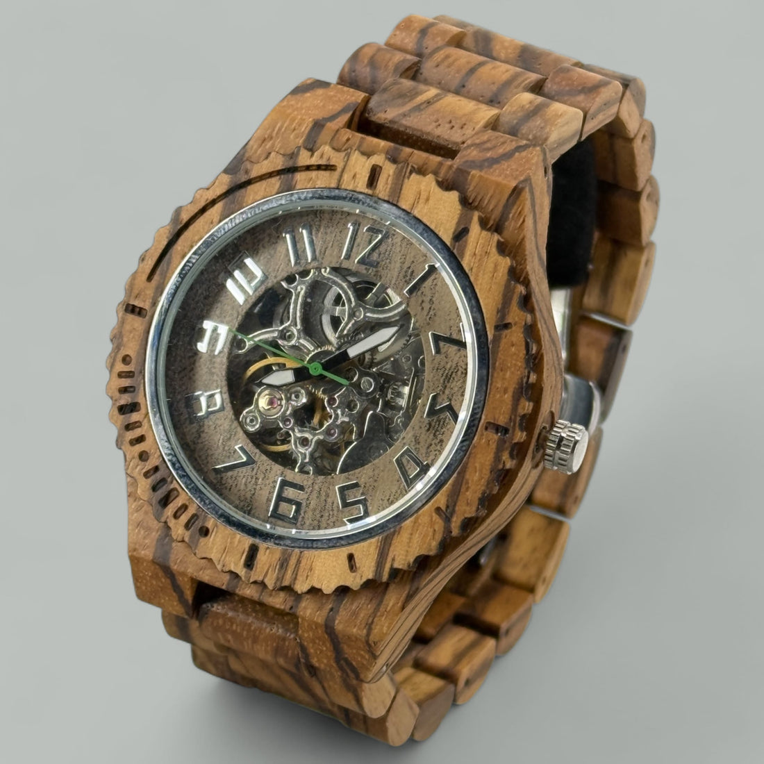 TimberWood Horizon™ – Zebra Houten Automatisch Horloge, Zelfopwindend