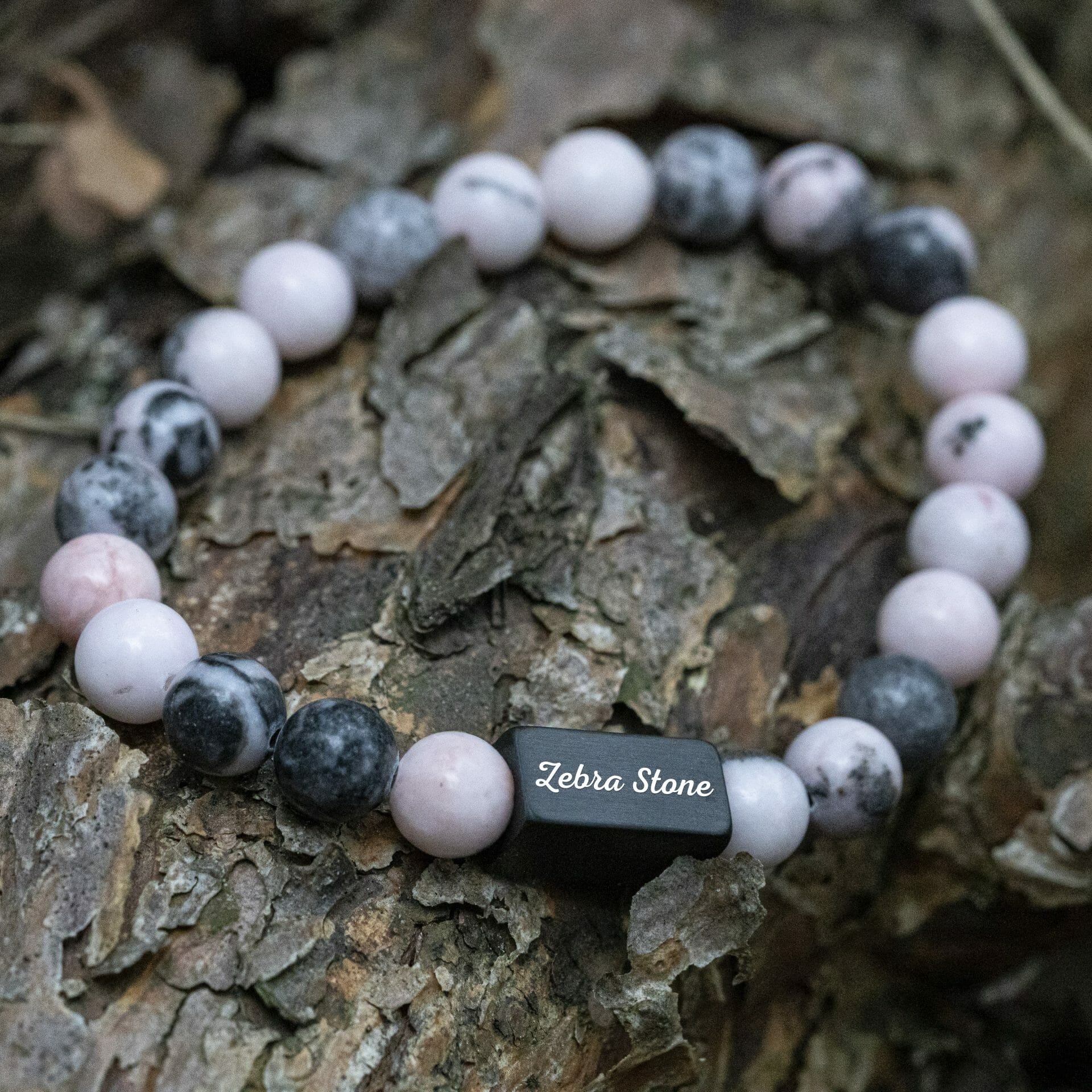 Witte / Roze Zebra Kralen armband - Subtiele Elegantie