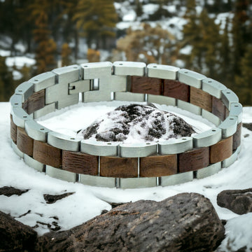 TIMBERWOOD - Mont Blanc (Walnut + Stainless Steel) - Wooden bracelet