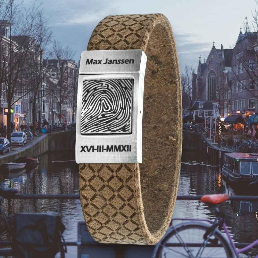 Upload je Vingerafdruk op 8 soorten leren armband – Amsterdam edition