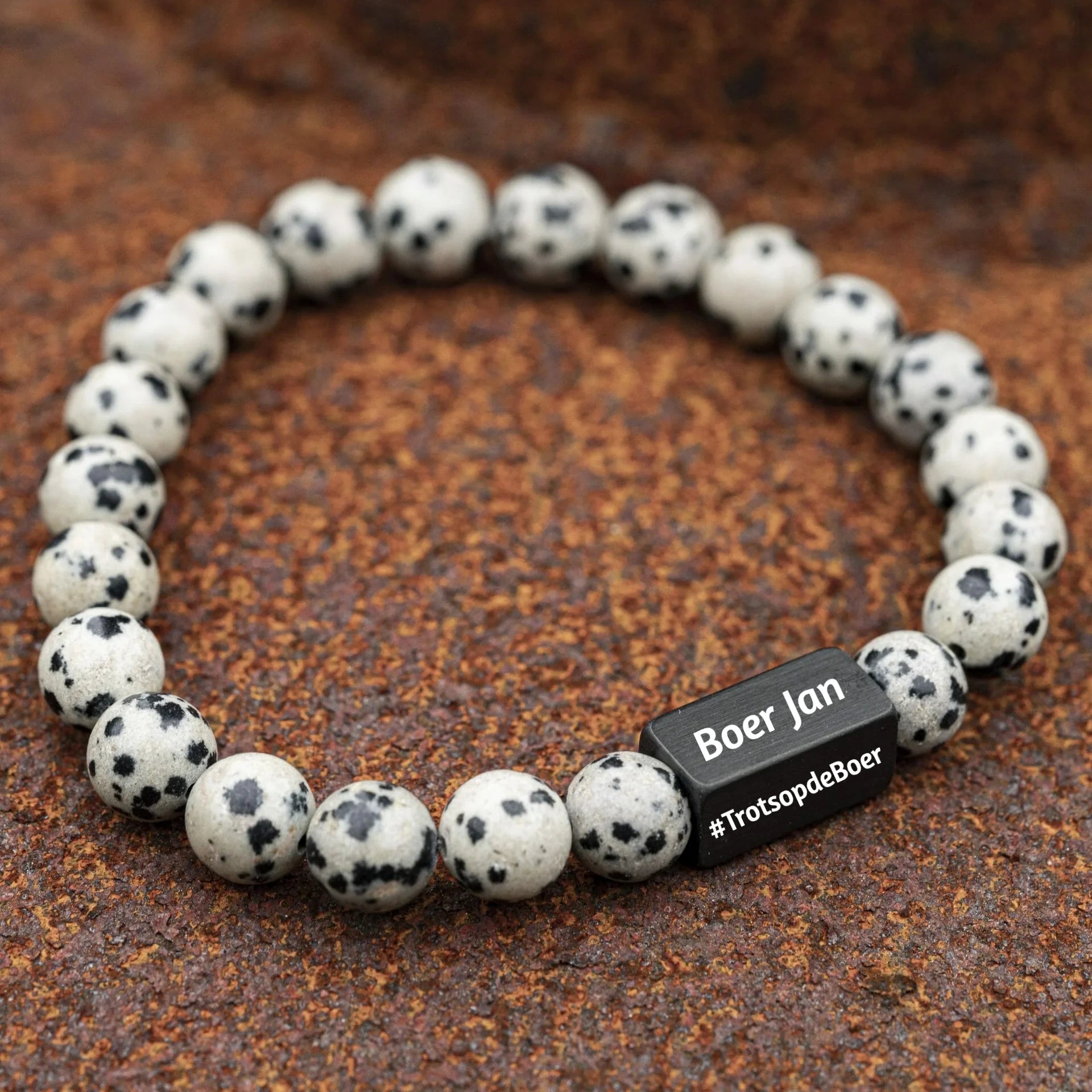 Boeren Armband 🐄 Koeienvlekken + Naam gegraveerd