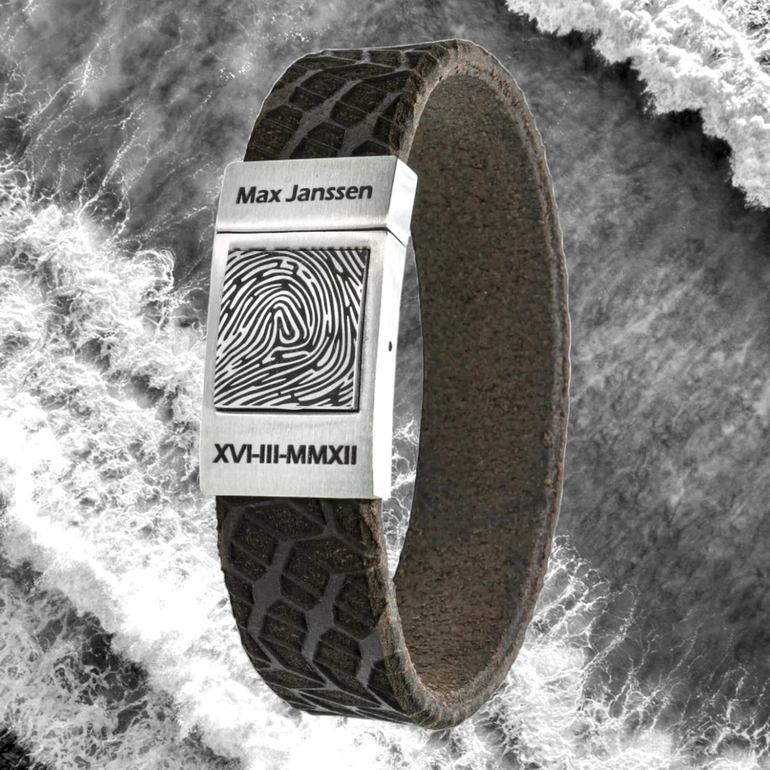 Vingerafdruk armband – Waterflow Edition – 8 leersoorten