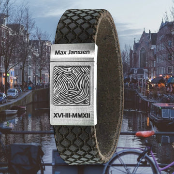 Prześlij swój odcisk palca na 7 rodzajach skórzanych bransoletek - edycja Amsterdam