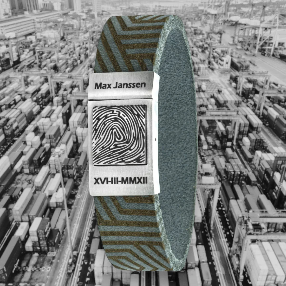 Leren vingerafdruk armband – Cargo Edition (8 leersoorten)