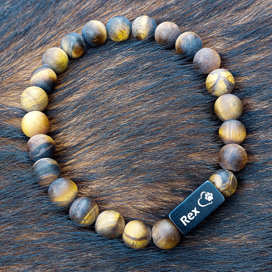 NYHED: Frozen Tiger Eye Beads armbånd med navne