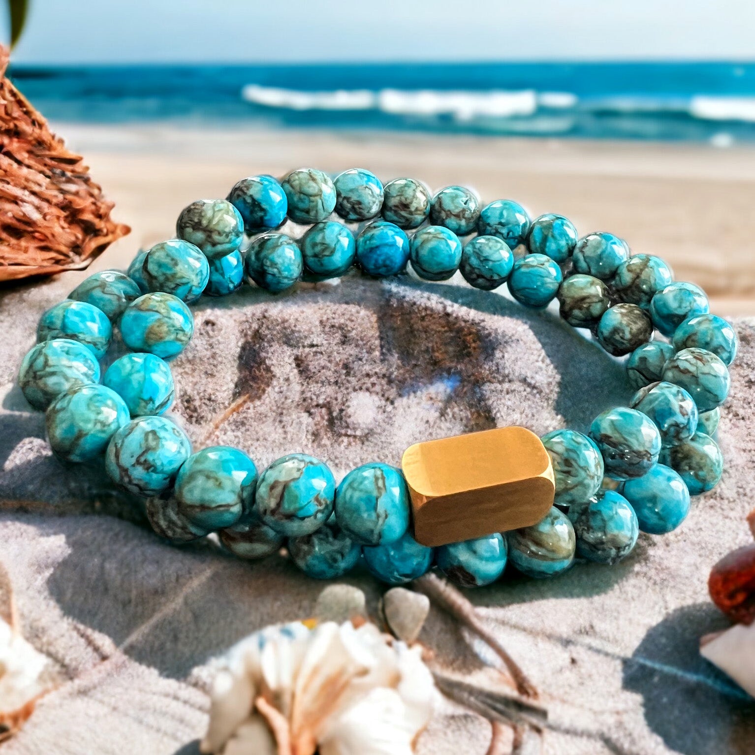 African Jasper turquoise – Kralen Armband