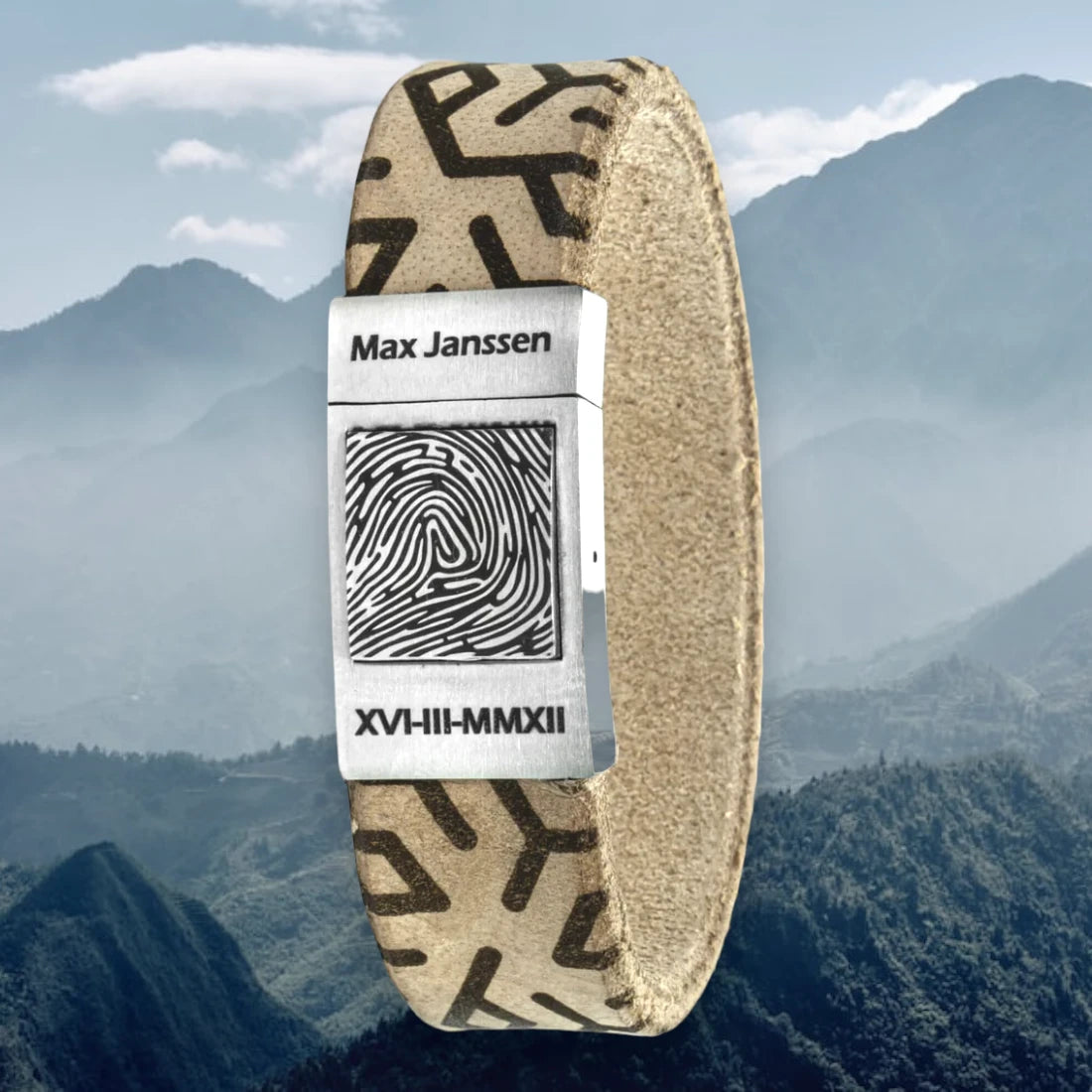 Eigen vingerafdruk armband – Legends edition (8 kleuren leer)