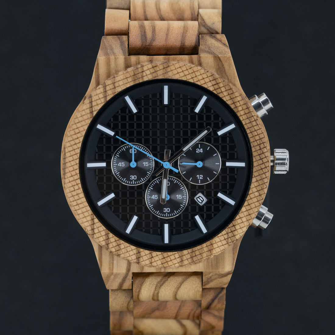 Aviator – Olijf Houten heren piloten horloge Timberwood