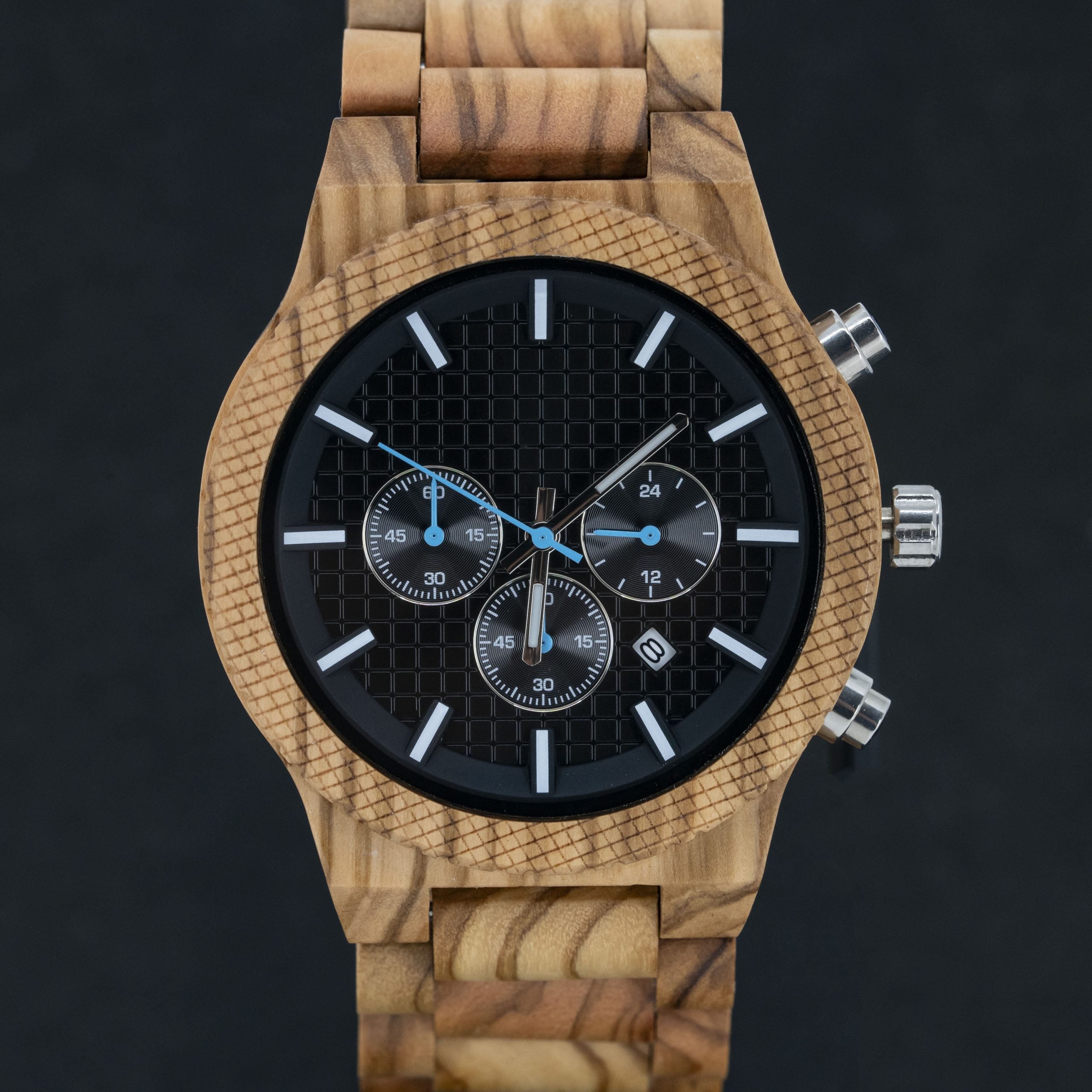 Aviator – Olijf Houten heren piloten horloge Timberwood