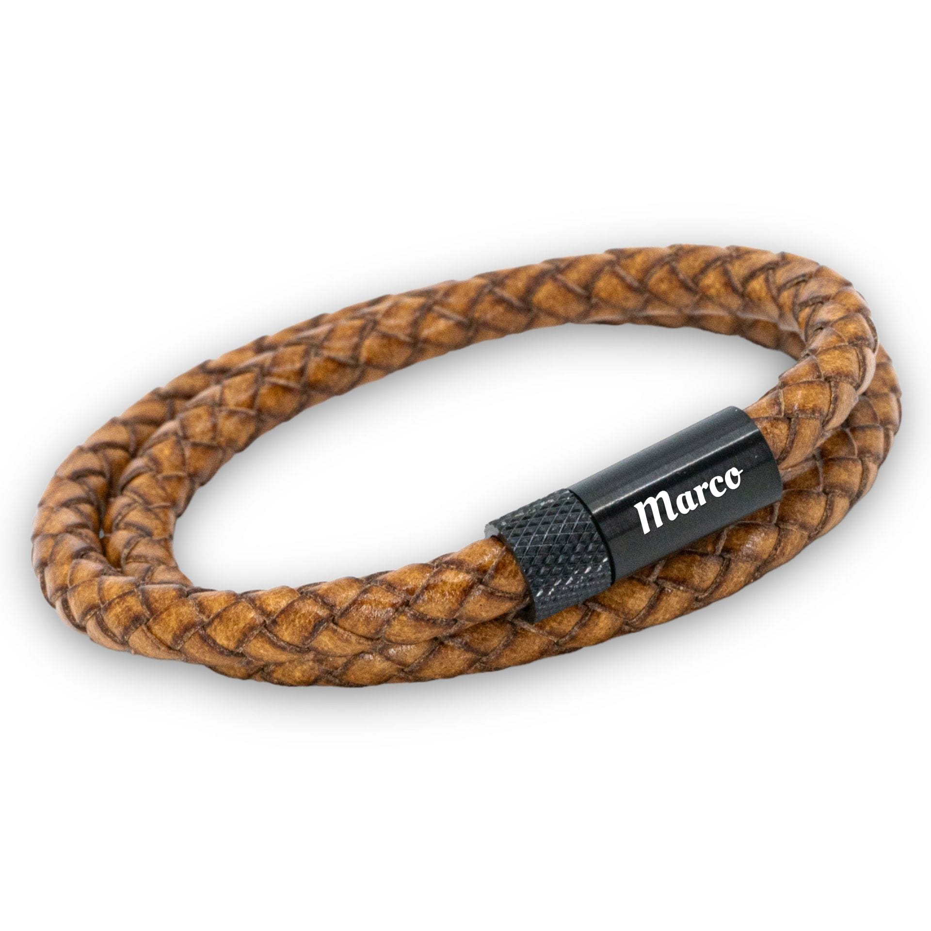 Dubbel gevlochten armband | Italiaans Valiano™ 6mm leer