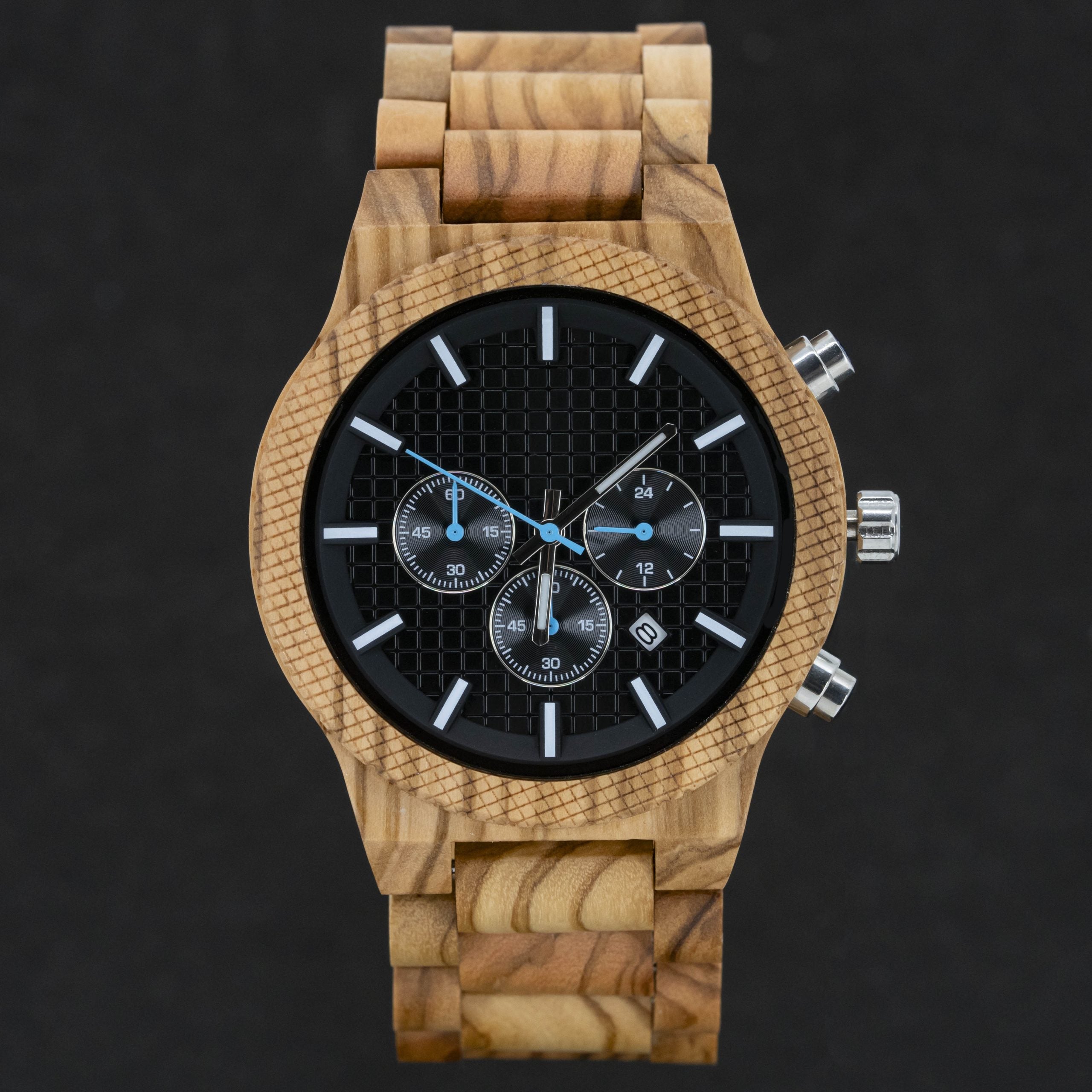 Aviator – Olijf Houten heren piloten horloge Timberwood