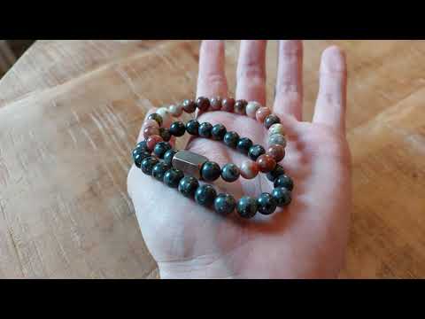 Vingerafdruk Kralen Armband Set – Black & Cherry