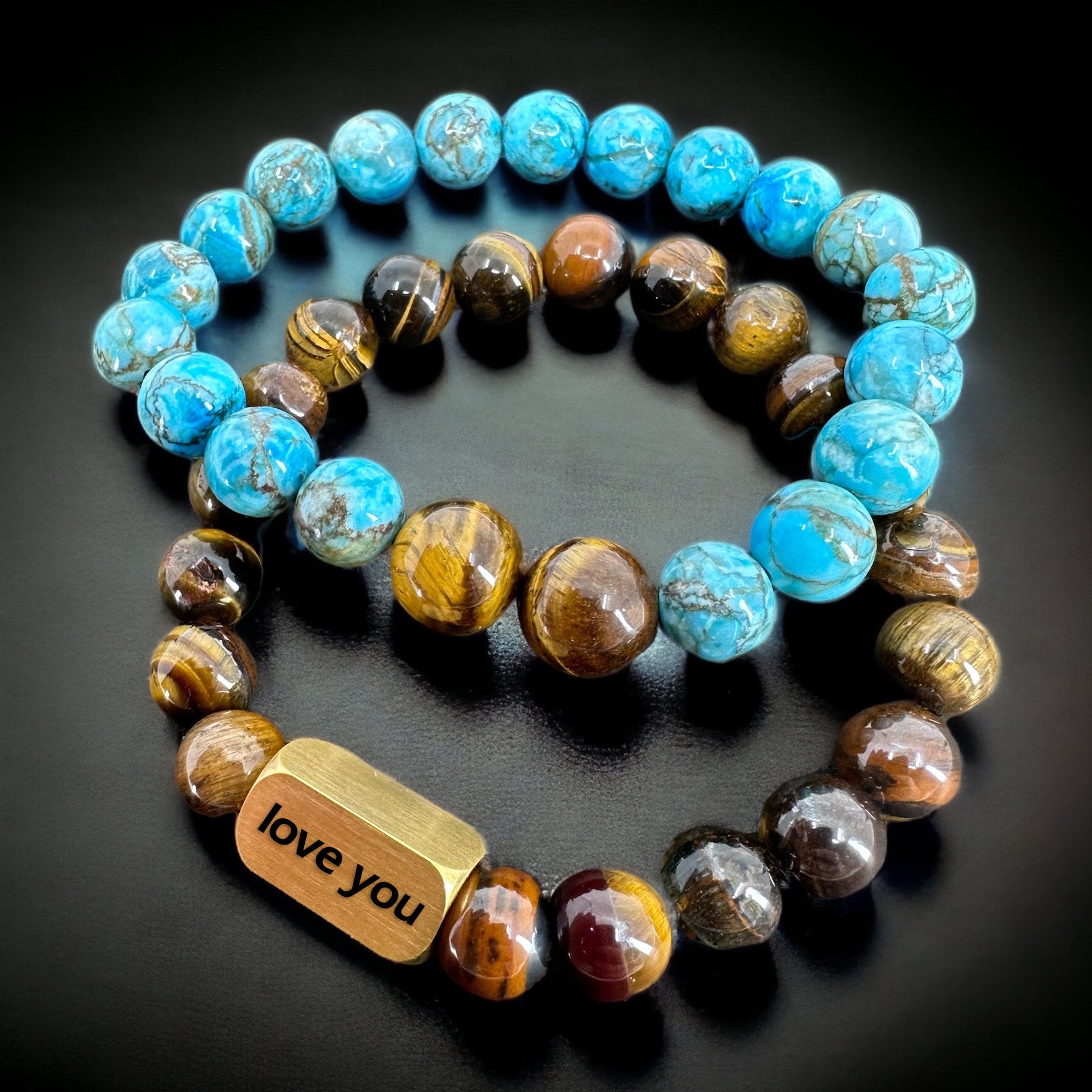 Tijgeroog & Afrikaanse Jasper: 2 Armbanden