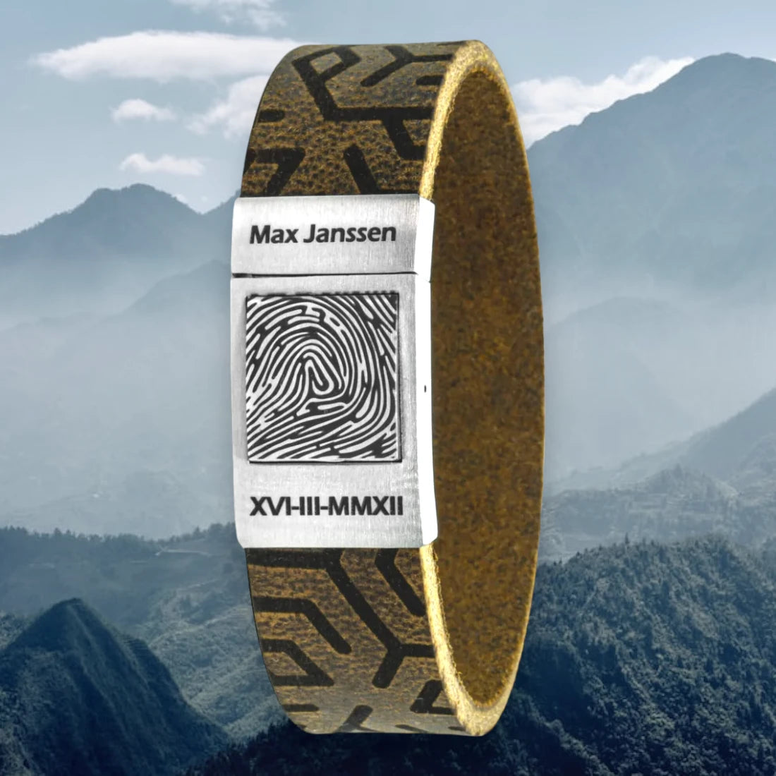 Eigen vingerafdruk armband – Legends edition (8 kleuren leer)