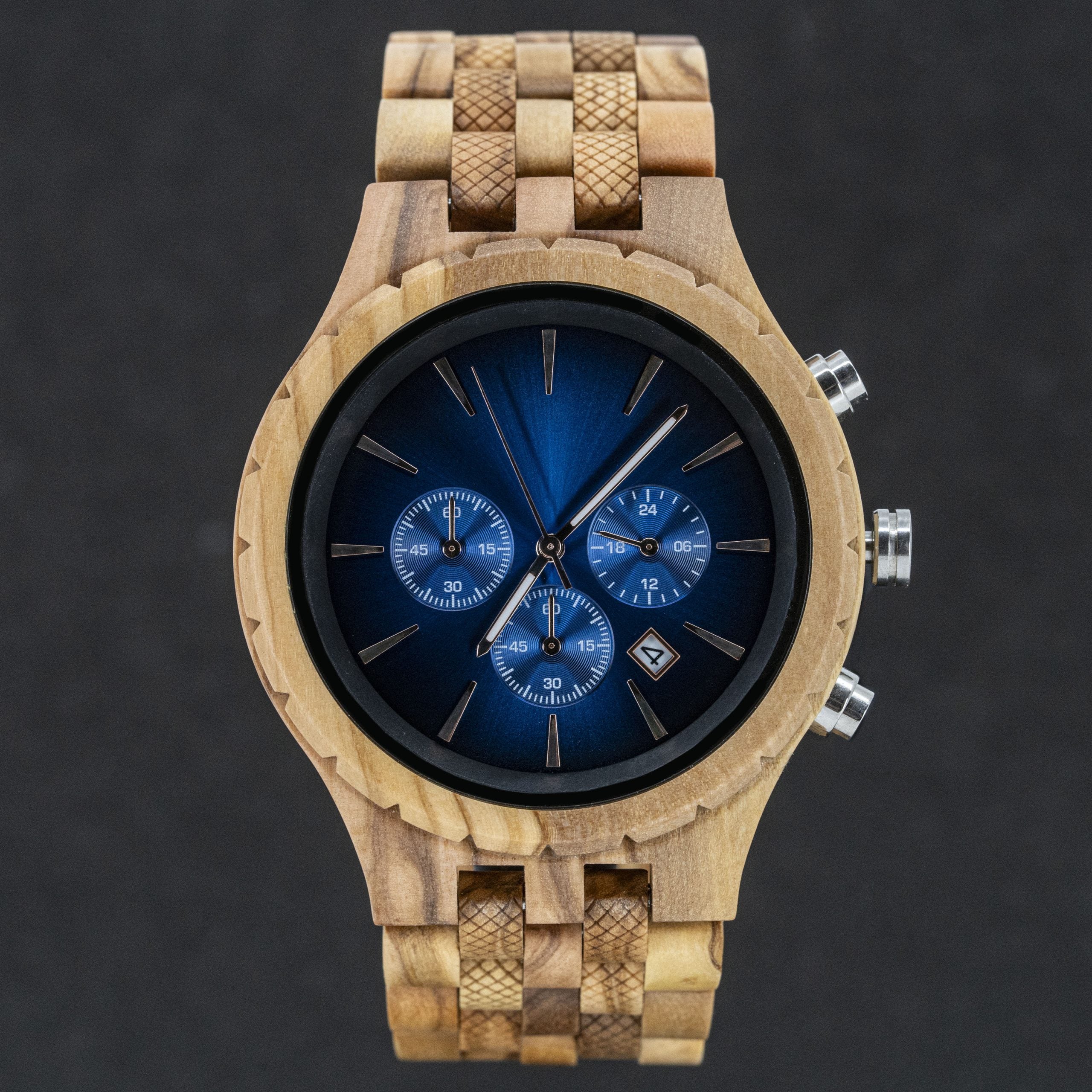 Blue Olive – Houten heren horloge Timberwood