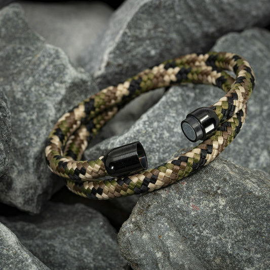 Zen armband zwart - Camouflage Militair touw