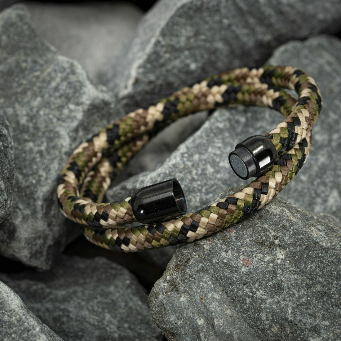 Camouflage Militaire touw Armband met Naam erop gegraveerd