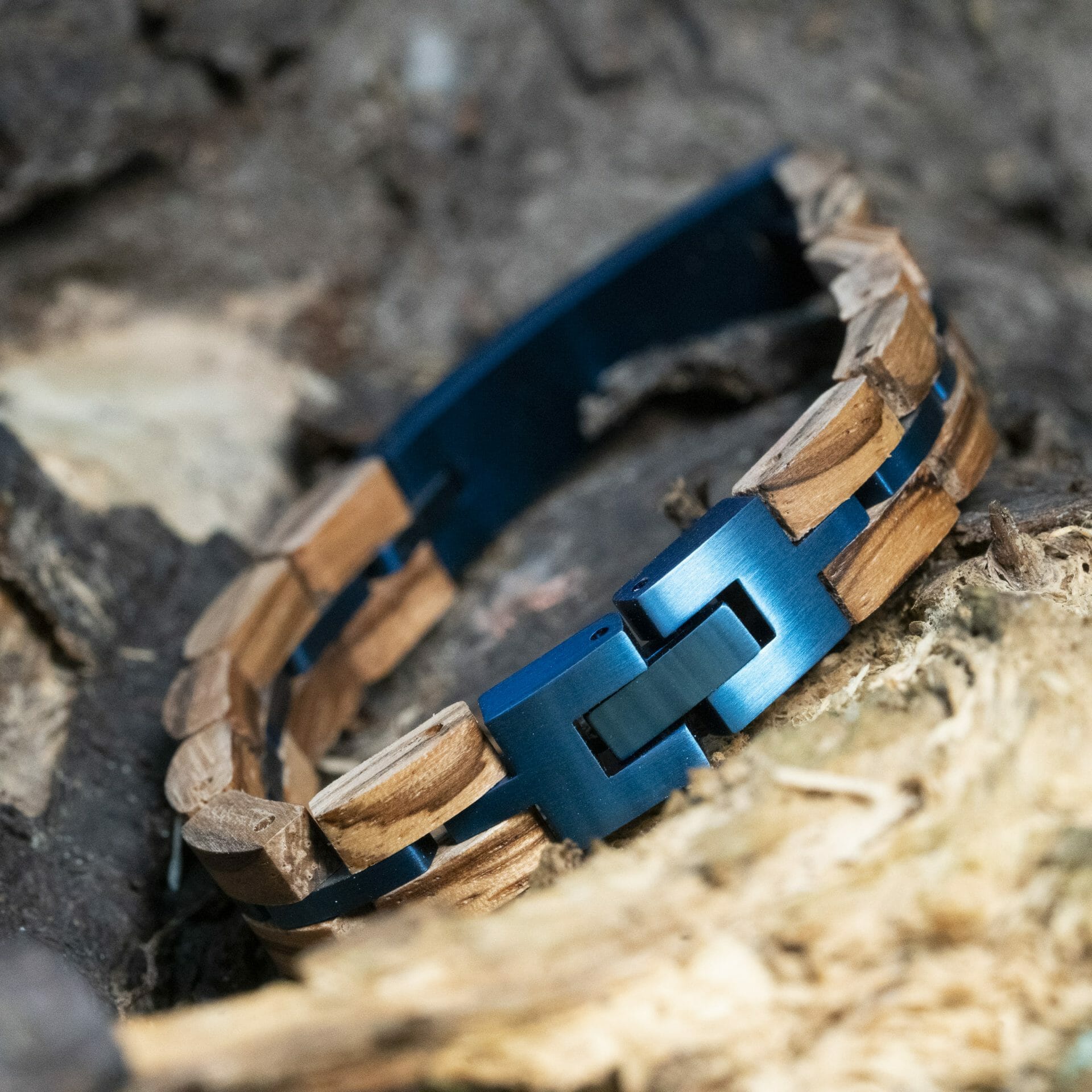 Sapphire Blue - Gepersonaliseerde Houten Armband